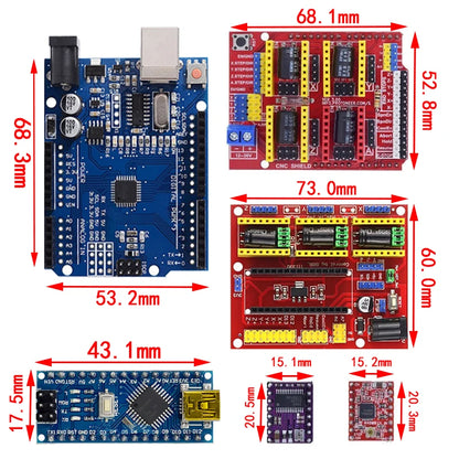 CNC Shield V3/V4 Expansion Board Kit with DRV8825/A4988 Stepper Drivers for Arduino NANO/UNO R3