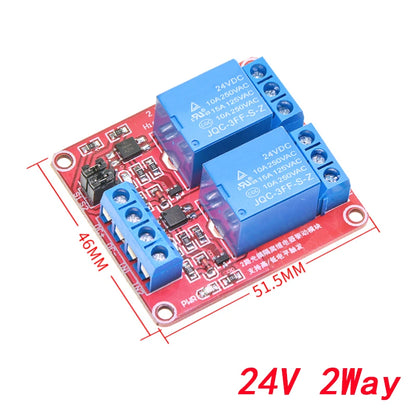 5V 12V 24V Multi-Channel Relay Module Board with Optocoupler for Arduino High/Low Level Trigger