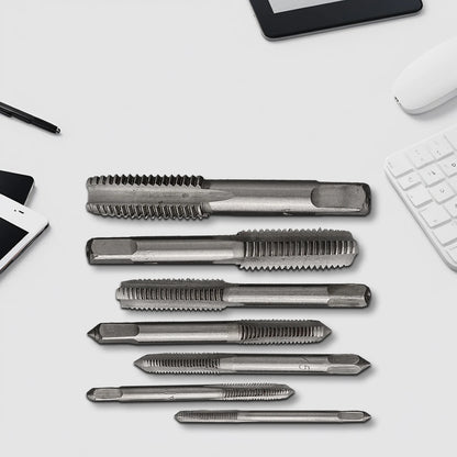 7Pcs For M3 Metric Thread Tap Drill Bits Set with HSS Straight Fluted Screw Taps for Stainless Steel and General Steel