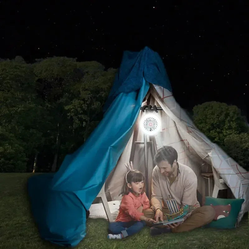 3 in 1 LED Fan Light Camping Tent Lamp USB Charging Portable Lantern