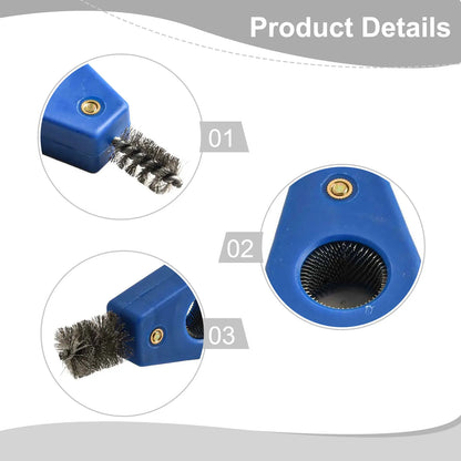 4-in-1 Battery Brush Copper Pipe Cleaner Welding Preparation High Torque Resistance Interchangeable Brush Heads For Copper Pipes