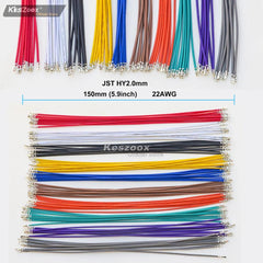 Keszoox JST 2mm HY 2.0 PH with locking PHB 2-10Pin Housing with 22AWG Pre-Crimped Terminal Wire