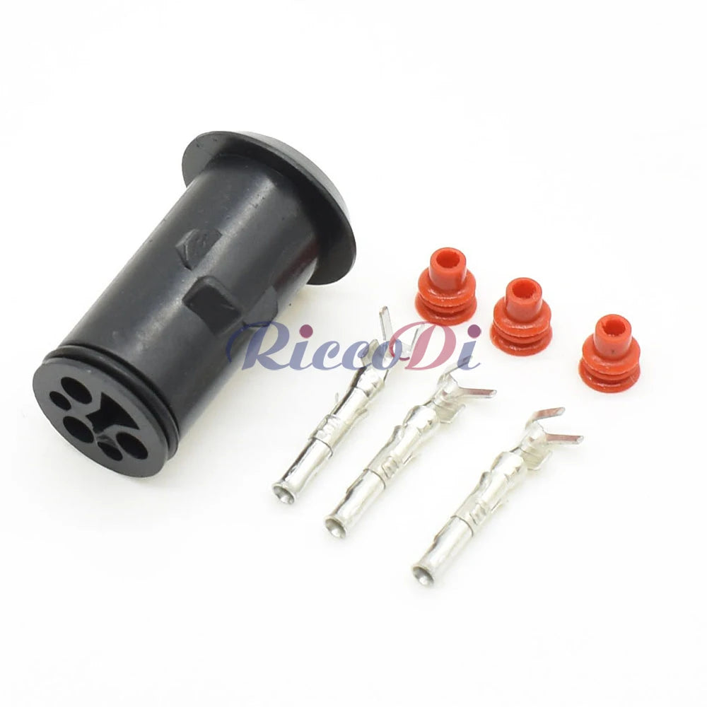 3-Pin 1.5mm TE Tyco Black Waterproof Connector DJ3031-1.5-11/21 Round Sheath Male Female Auto