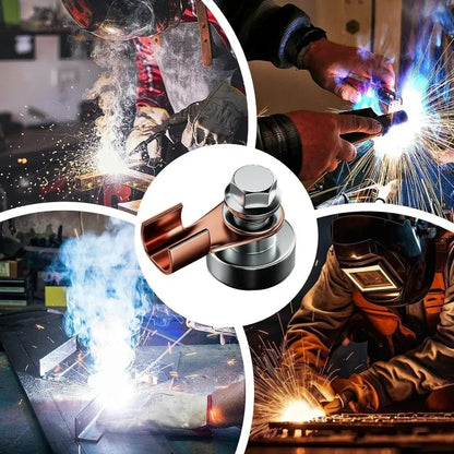 Powerful Magnetism Welding Ground Magnet Copper Electrode Fixing Clamps, Single Head Welding Support Accessories