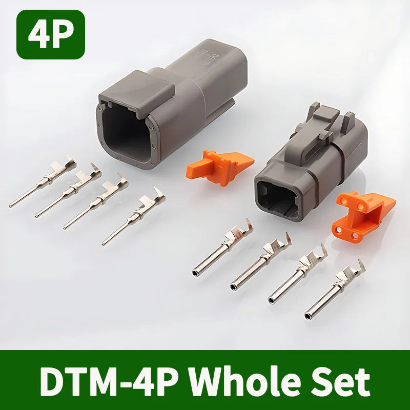 2-12 Pin Way Deutsch DTM Series Connector Male Female Docking Harness Plug 2P 3P 4P 6P 8P 12P DTM04-2P DTM06-2S