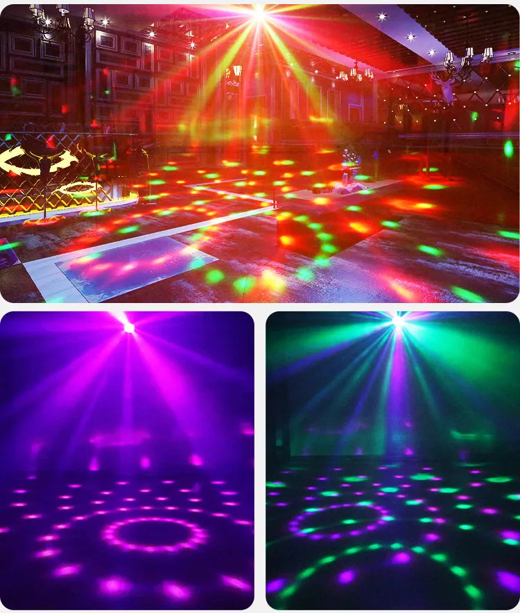 Sound Activated LED Disco Ball Light with Remote Remote Party Lamp