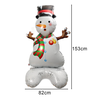 Christmas Foil Balloon, Giant Santa Claus and Gingerbread Man Decor, Aluminum Foil Balloon for Xmas Party, Air Globos Supplies