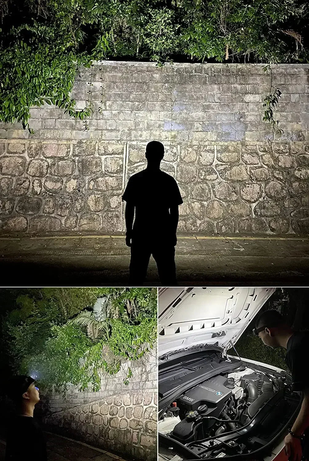 Portable COB LED Floodlight Head Flashlight Built-in Battery USB Rechargeable Outdoor Head-mounted Camping Hunting Headlamp