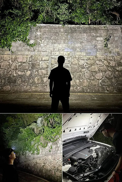 Portable COB LED Floodlight Head Flashlight Built-in Battery USB Rechargeable Outdoor Head-mounted Camping Hunting Headlamp