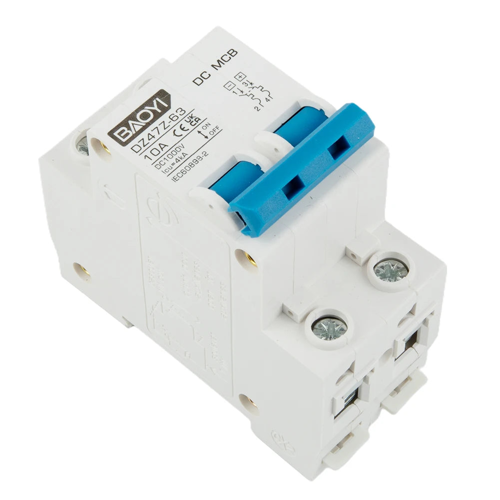 DC Miniature Circuit Breaker 2 Pole 1000V 32 Amp Isolator DC Disconnect Switch Thermomagnetic 10 A-63A 1.42 X 2.95 X 3.15 Inches