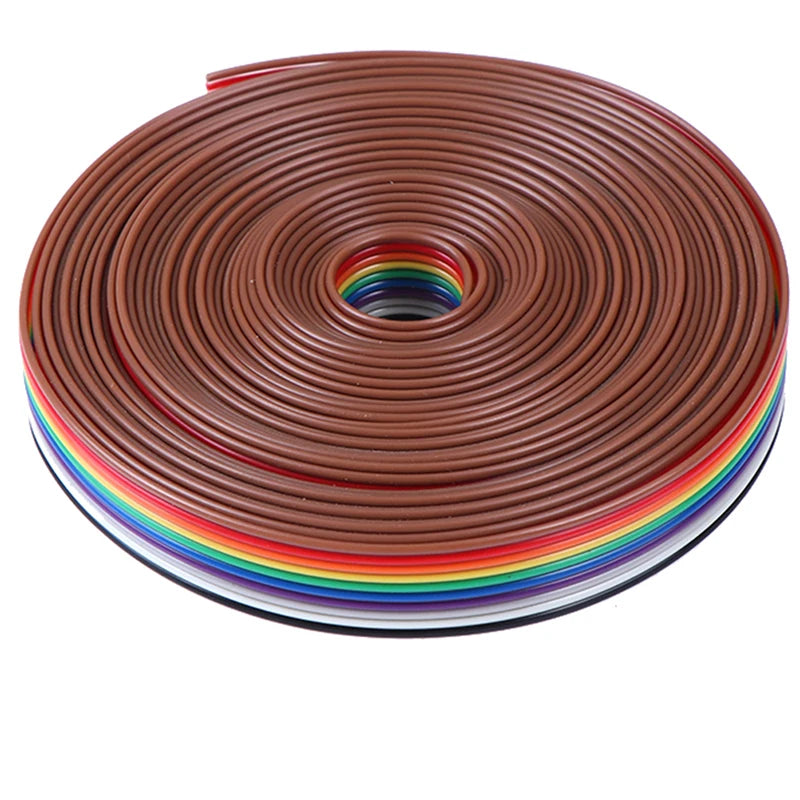 5M Rainbow Ribbon Cable 10 Way Flat Wire Ribbon Cable Roll