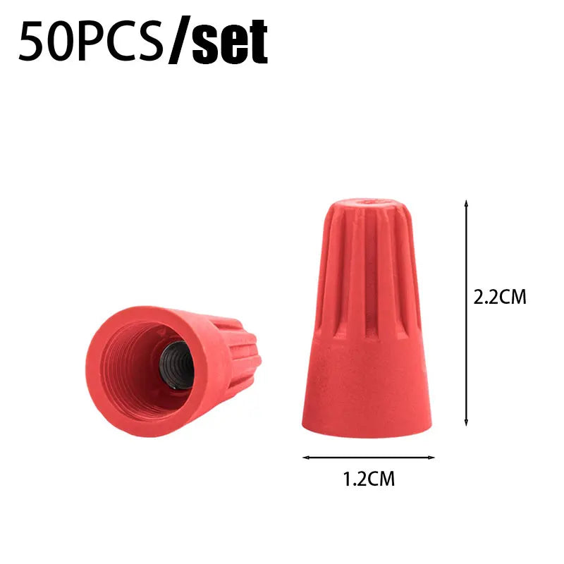 200/50PCS Wire Caps Assorted Colors Spring Spiral Connectors PVC Insul ...