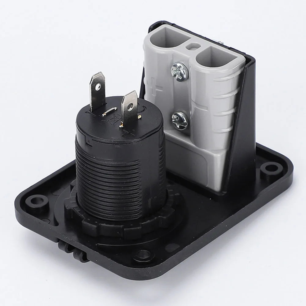 50A 600V Anderson Plug Connector Socket Charger Flush Mount Plate for Camping, Trailers, Caravans
