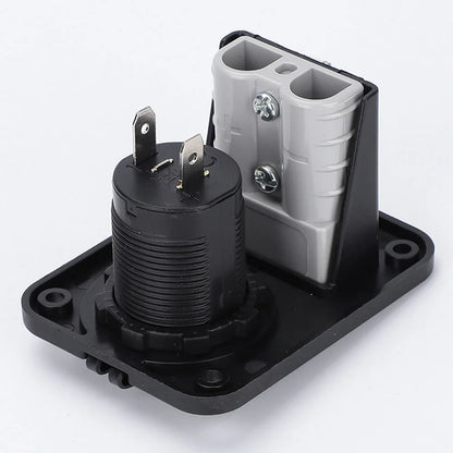 50A 600V Anderson Plug Connector Socket Charger Flush Mount Plate for Camping, Trailers, Caravans