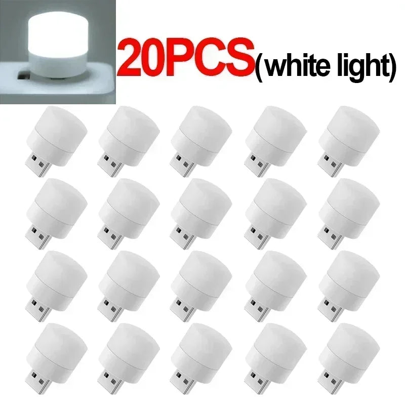 Mini USB Night Light – Warm White Eye Protection Reading Light, USB Plug LED Night Lamp for Computer & Mobile Power Charging (1/50pcs)