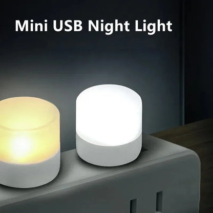 1-20PCS Mini USB LED Plug Lamp Portable Eye Protection Book Reading Light Small Round Car Bulb Computer Mobile Power Lamps