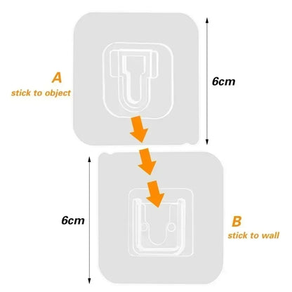 Double-Sided Hook Strong Adhesive Transparent Traceless Wall Hook for Kitchen Bedroom Storage Holder 100/2pcs