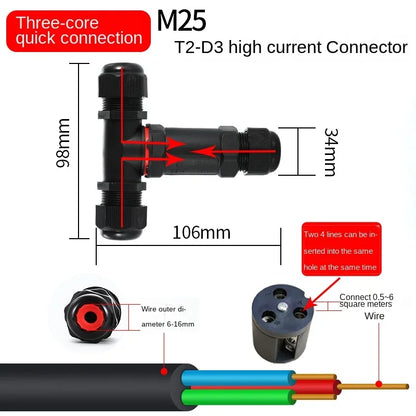 IP68 Waterproof Cable Connector I/T Type Junction Box 2-pin 3-pin 4-pin 5-pin Electrical Terminal LED Lights Wire Waterproof Box