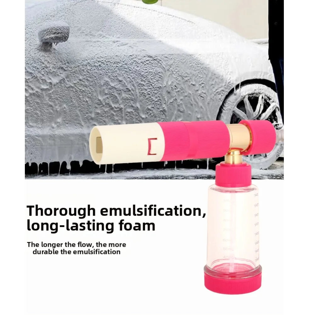 Snow Foam Cannon Pot with 1/4” Quick Connector — Adjustable Nozzle for Pressure Washer Car Pre-Wash