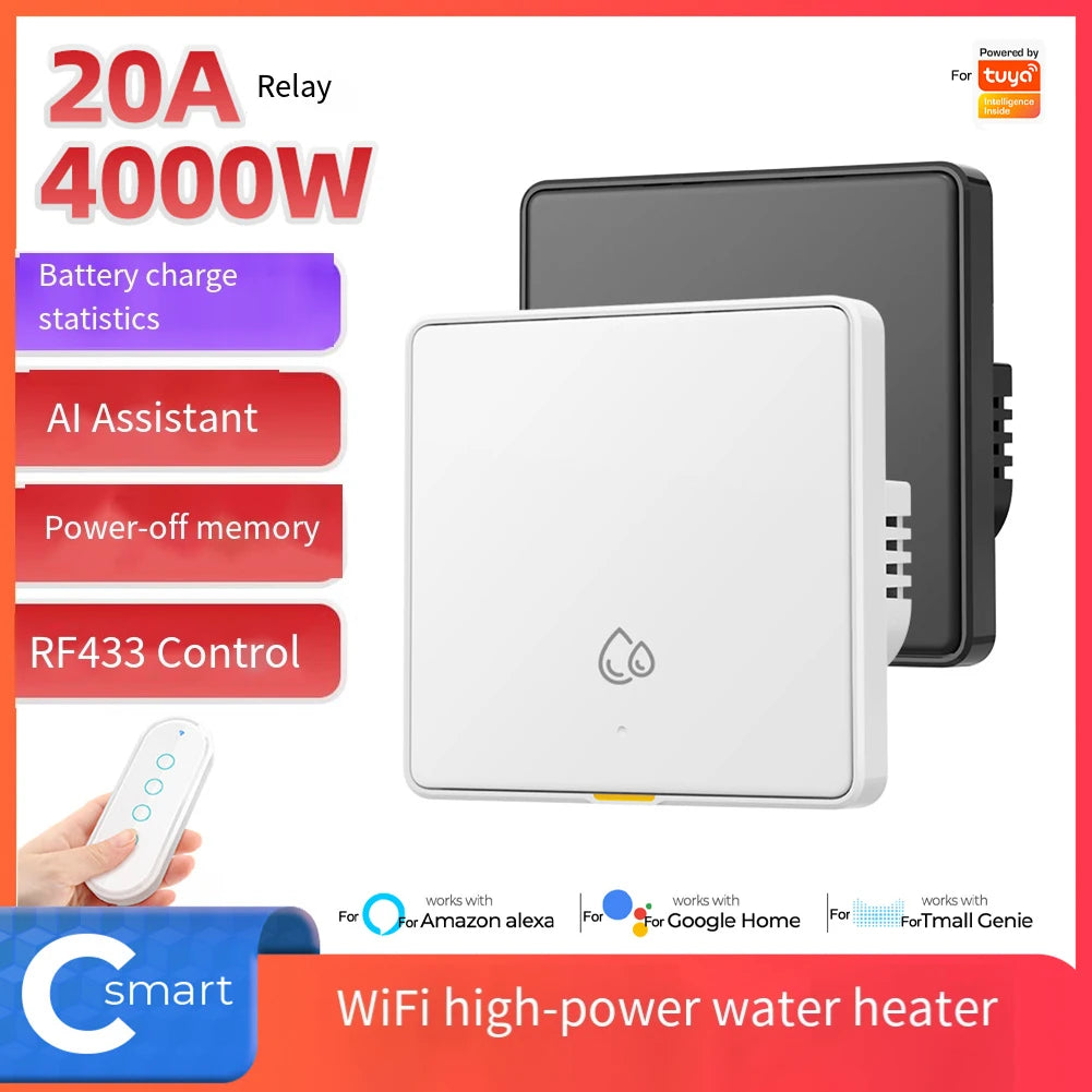 App Controlled Wall Switch Circuit Breaker Energy Monitoring Switch 4000W Power Switch Circuit Isolation Board Easy Installation