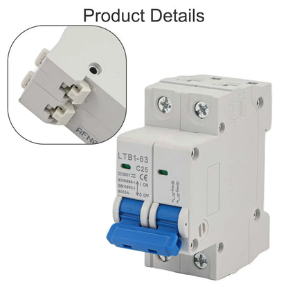For Solar Photovoltaic Compatible DC 1000V Circuit Breaker Available in 6A to 63A Rated Currents for Overload Protection