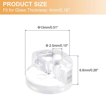 30 Set Plastic Glass Retainer Clips with Screws for Glass Panel Installation Compatible with 4mm Thickness Glass in Cabinets