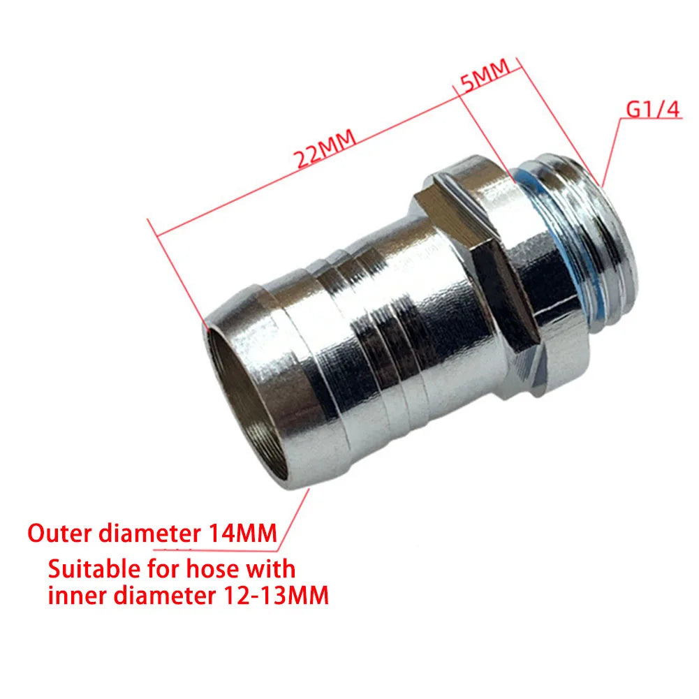 Water Cooling Barb Fitting 2-Touch G1/4 Thread Hose Pagoda Connector with Waterproof Sealing Ring, 4–14mm