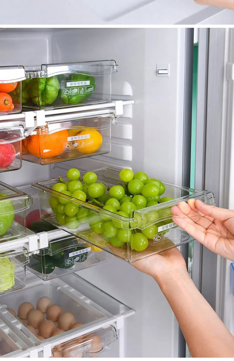 Fridge Slide Under Shelf Drawer Food Storage Organizer Box