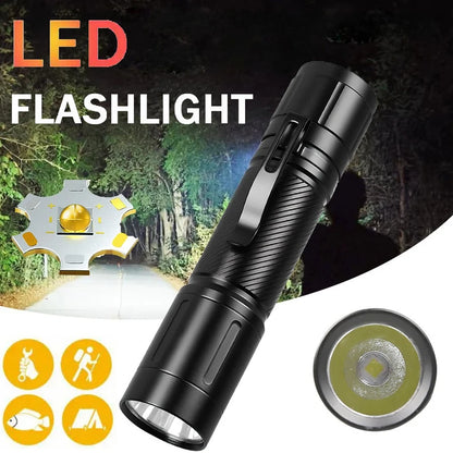 Outdoor LED Flashlight with Pen Clip Tactical Torch 6 Modes Torch Aluminum Alloys Waterproof Lantern Light for Home Camping Lamp