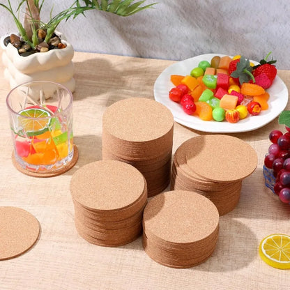 50/1PCS Non-Slip Cork Coaster Natural Round Wooden Cup Mat Heat Insulation Pads Tea Coffee Mug Drinks Holder Table Decoration