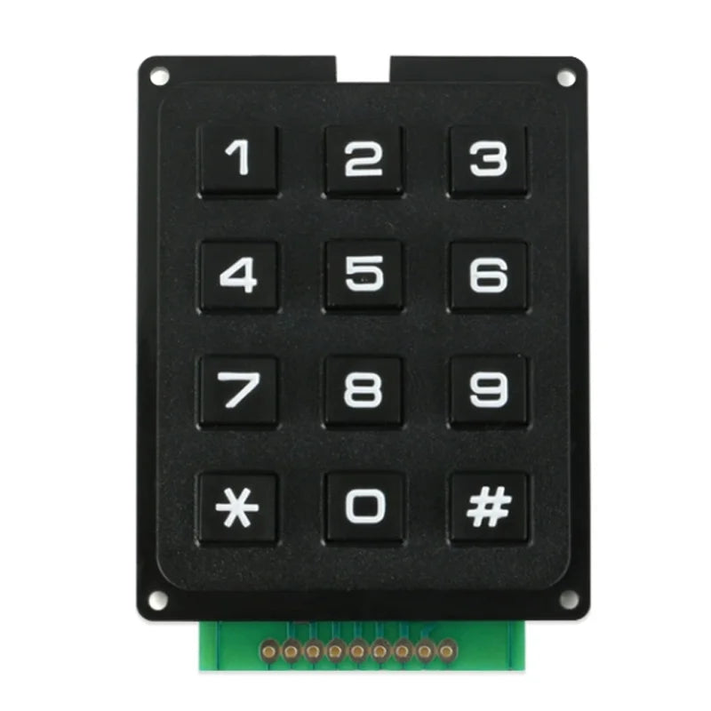 4x3 / 4x4 Microcontroller Keypad Matrix 16-Key Pushbutton Keyboard Module with Row and Column Scanning