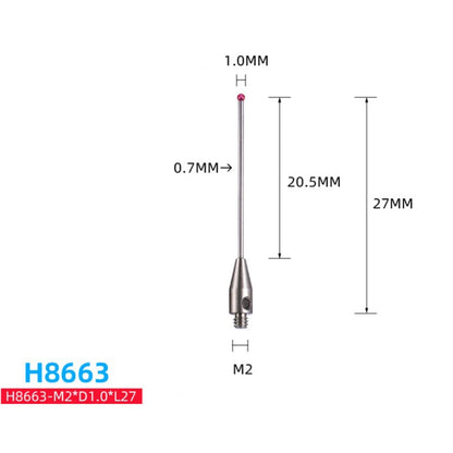 M2 Ball Cmm Stylus Thread CNC Measuring Probe Stylus Point Contact H7805/H1345/H7806/H0033/H7808/H8663/H0034/H0035 CMM Probe