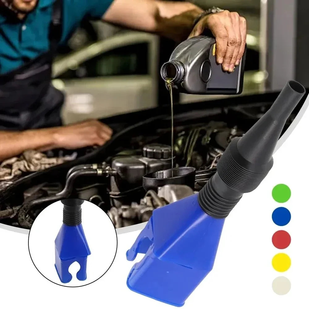 Telescopic Car Refueling Funnel – Universal Foldable Transfer Funnel for Engine Oil & Gasoline (1/2/4PCS)