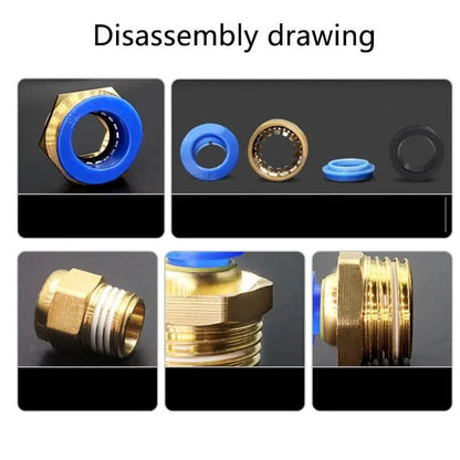 Pneumatic Fitting Air Connector PC 4mm 6mm 8mm 10mm 12mm Thread 1/8" 1/4" 3/8" 1/2" Hose Fittings Pipe Quick Connectors