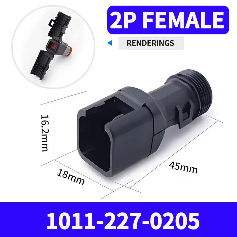 2-12P DT Connector Male Female Tail Clip Set 1011-235-0405 with Corrugated Pipe Harness Protective Sheath