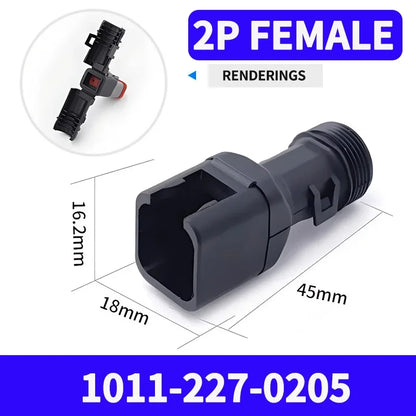 2-12P DT Connector Male Female Tail Clip Set 1011-235-0405 with Corrugated Pipe Harness Protective Sheath
