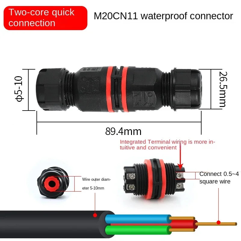 IP68 Waterproof Cable Connector I/T Type Junction Box 2-pin 3-pin 4-pin 5-pin Electrical Terminal LED Lights Wire Waterproof Box