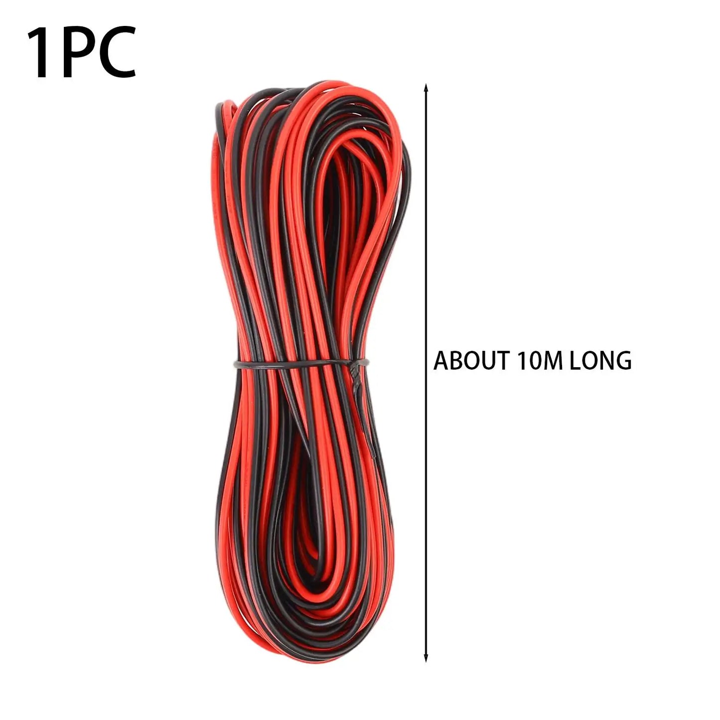 10M 2 Pin Extension Cable 18AWG Tinned Copper Wire for LED Strip & Car Audio