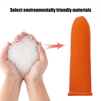 200/10PCS Latex Finger Cots Orange Thumb Caps Anti-static Industry Rubber Fingertips Protector Gloves Non-slip Finger Gloves