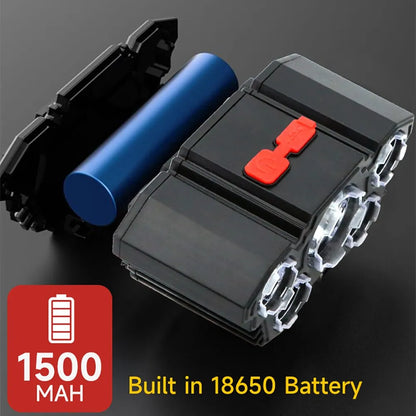 5 LED Rechargeable Headlamp with 18650 Battery Strong Light Headlight