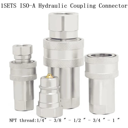 Quick Release Fitting ISO7241-A NPT ISO A Hydraulic Coupling Connector 1/4" 3/8" 1/2" 3/4" NPT1  Quick Change Interface