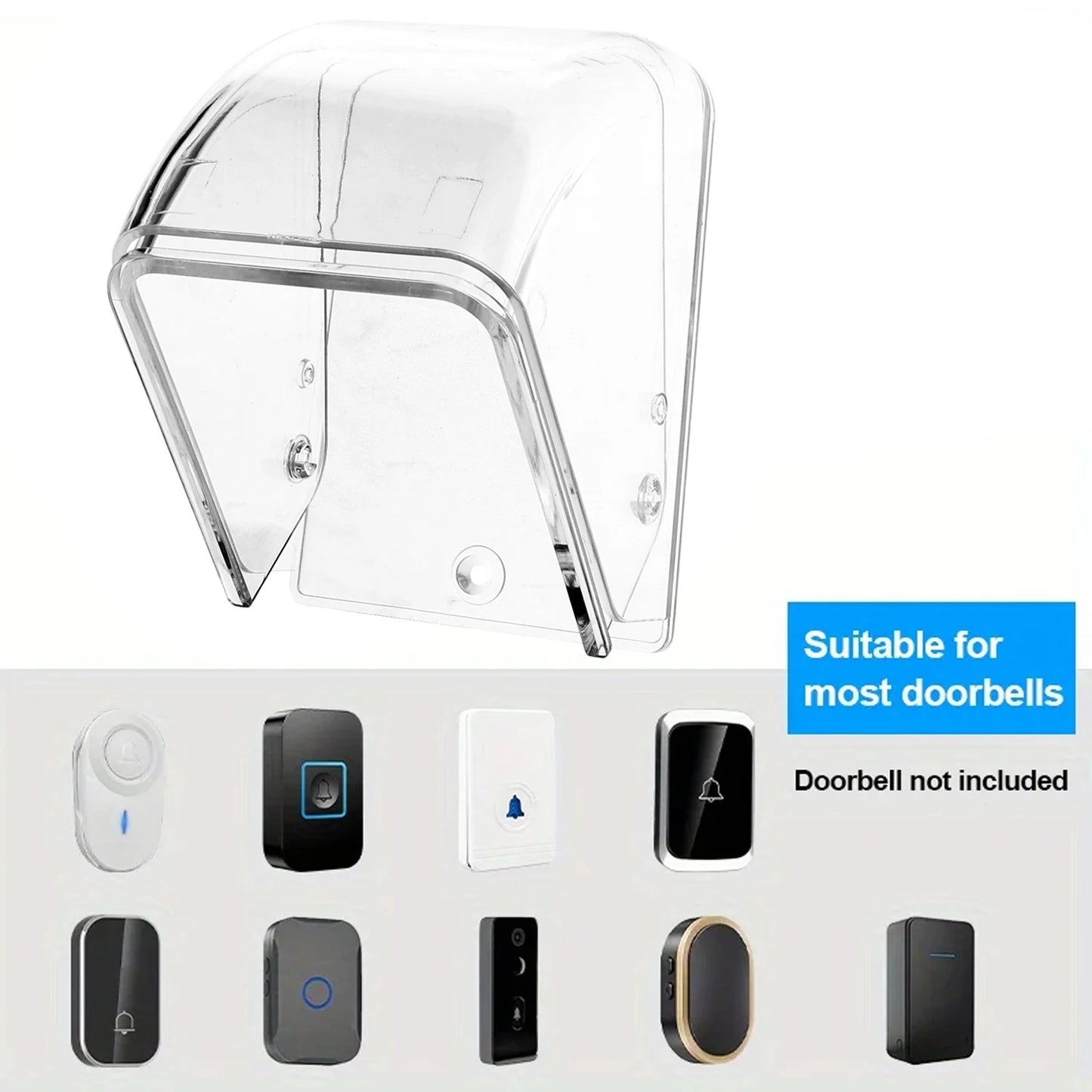 Wireless Doorbell Cover Outdoor Waterproof Call Cover Transparent Door Bell Button Protector Dustproof Ring Button Rain Cover