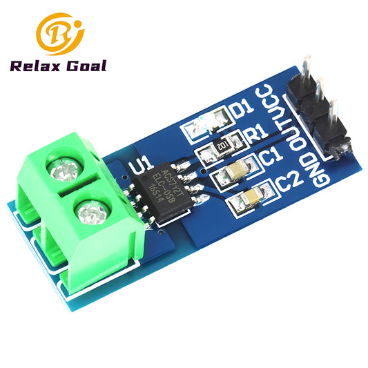 ACS712 Hall Current Sensor Module 5A/20A/30A with Power Indicator for Arduino
