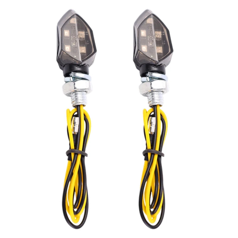 4/2pcs Mini Motorcycle Smoke Lens Turn Signal Light 5LED 12V Amber Blinker Lamp Motorcycle Universal Led Blinker Indicator Light