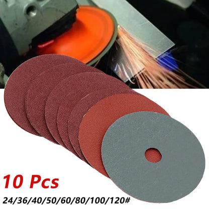 10PCS 4 Inch Resin Fiber Grinding Sanding Discs For Angle Grinder  Abrasive Tool 100mm Diameter 24#-120# Polishing Dic Grinding