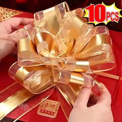 10/1PCS Pull Bows Gift Knot Ribbon Christmas Ornament Gift Box Wrapping Bows Ribbon Pull Bows Birthday Party Wedding Decoration