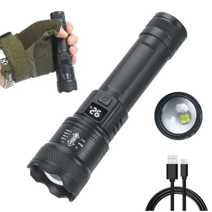 680000LM Rechargeable LED Flashlight Zoom Tactical Torch