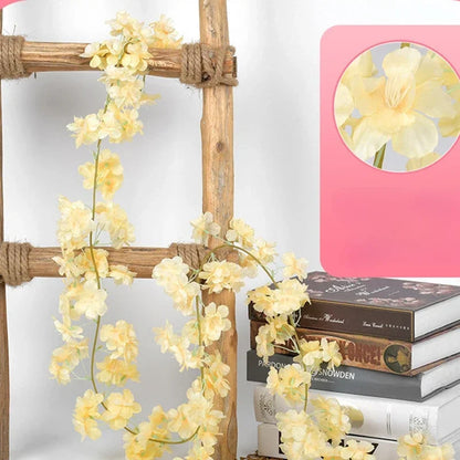 2M LED Cherry Blossom Wreath Bedroom Artificial Vine Decoration Fairy Light Wedding Proposal Valentine's Day String Lights