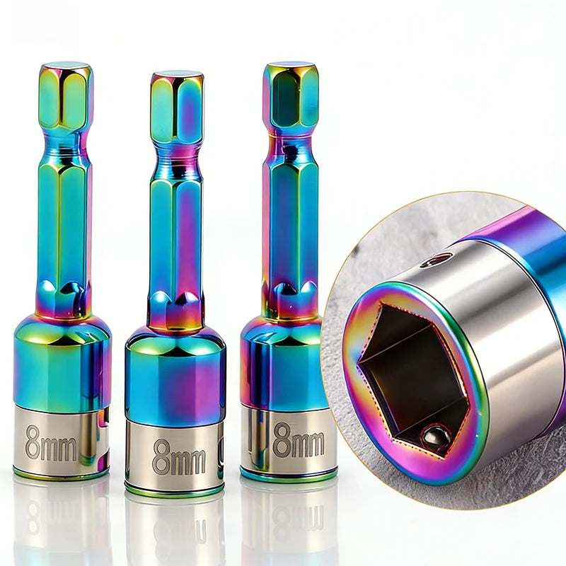 Stainless Steel Sleeve Wrench Hexagonal Shank Impact Sockets Spanner Power Drills Converter Ratchet Socket Batch Adapter Tools