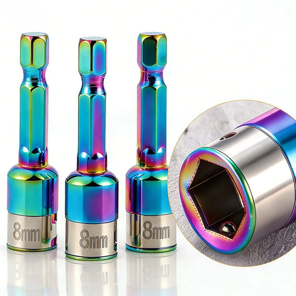 Stainless Steel Sleeve Wrench Hexagonal Shank Impact Sockets Spanner Power Drills Converter Ratchet Socket Batch Adapter Tools